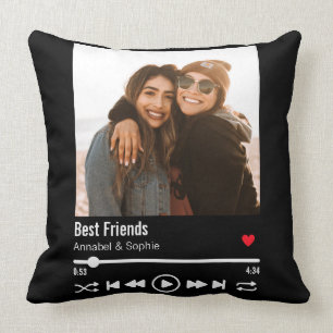 Best Friends Personalised Photo Playlist Cushion