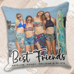 Best Friends Personalised Trendy Friendship Photo Cushion<br><div class="desc">Celebrate your best friend and friendship with a custom photo collage keepsake pillow. Whether it's a birthday or Christmas , this best friends pillow is a wonderful gift that will be treasure for years to come. Pillow is double sided so you can do different photos on each side . Front...</div>
