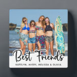 Best Friends Personalised Trendy Friendship Photo  Plaque<br><div class="desc">Celebrate your best friend and friendship with a custom photo collage keepsake plaque. Whether it's a birthday or Christmas , this best friends picture frame is a wonderful gift that will be treasure for years to come. COPYRIGHT © 2023 Judy Burrows, Black Dog Art - All Rights Reserved. Best Friends...</div>