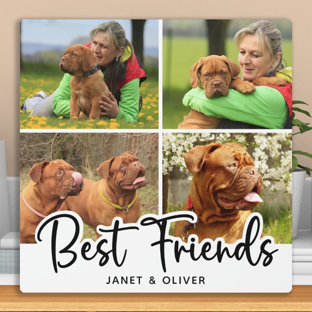 Best Friends Pet Dog White Photo Collage Plaque (Creator Uploaded)
