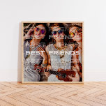 Best Friends Photo and Modern Text Overlay Poster<br><div class="desc">This modern poster features your favourite photo of you and your bff,  with the words "best friends" in repeating white text as an overlay.</div>
