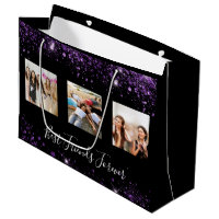 Best friends photo black purple glitter birthday