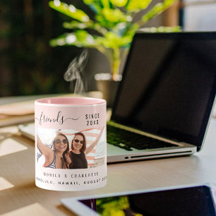 Best friends photo blush pink mug