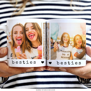 Best Friends Photo Collage BFF Friendship Two-Tone Coffee Mug
