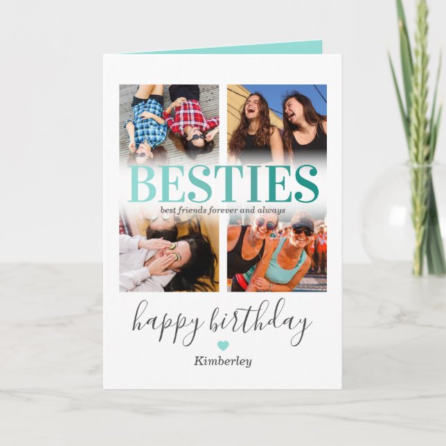 Best Friends Photo Collage Birthday Card (Front)