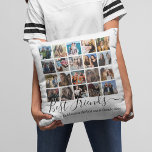 Best Friends Photo Collage Cushion<br><div class="desc">Modern friendship pillow featuring a 20 photo collage of you and your bestie,  and the cute saying "best friends are hard to find because the best one is already mine" in a trendy script and serif font.</div>