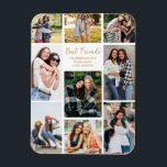 Best Friends Photo Collage Cute Personalised Magnet<br><div class="desc">Chic customisable photo collage magnet for your best friends in high school or college. Add 9 of your favourite friend photos and order these custom magnets for your besties as a birthday gift of friendship. Nothing says friends forever like a cute personalised photograph keepsake.</div>