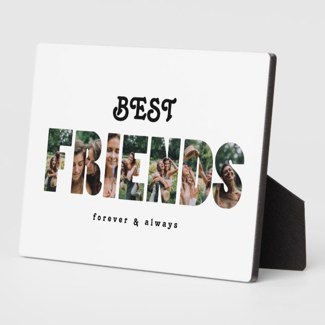 Best Friends Photo Gift Collage For Friends Plaque (Side)