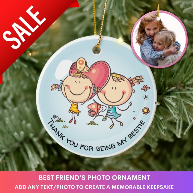 Best Friends Photo Gift Cute Christmas Decoration (Creator Uploaded)