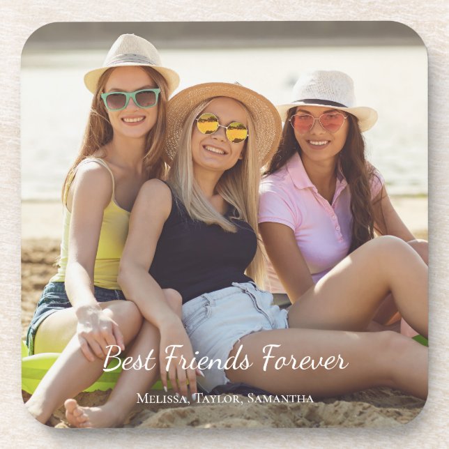 Best Friends Photo Names Coaster (Front)