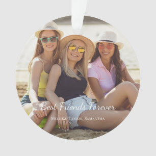 Best Friends Photo Names  Metal Ornament