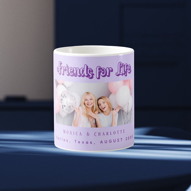 Best friends photo names violet purple coffee mug (Creator Uploaded)