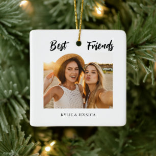 Best Friends Photo Personalised Ceramic Ornament