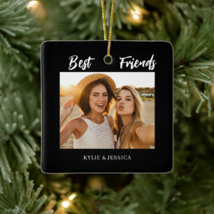 Best Friends Photo Personalised Ceramic Ornament