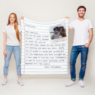 Best Friends Photo Personalised Letter Message Fleece Blanket