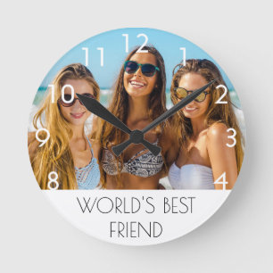 Best friends photo round clock
