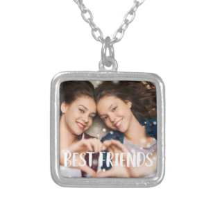 Best Friends Photo Silver Plated Necklace