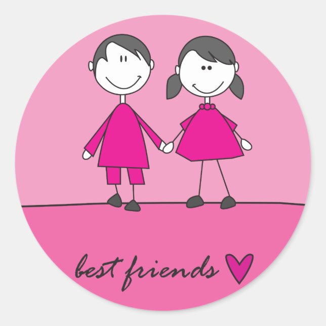 best friends pink sticker (Front)