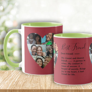 Best Friends Quote Photo Heart Collage Colourful Mug