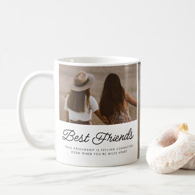 Best Friends Quote Photo Script Keepsake Coffee Mug (With Donut)