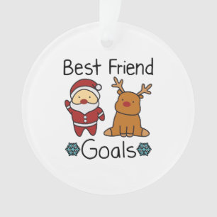 Best Friends Santa Claus and Reindeer - Christmas Ornament