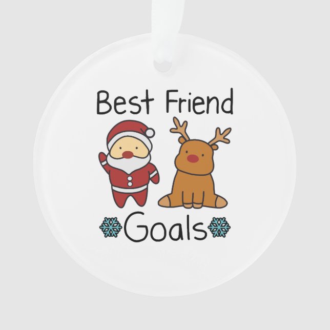 Best Friends Santa Claus and Reindeer - Christmas Ornament (Front)