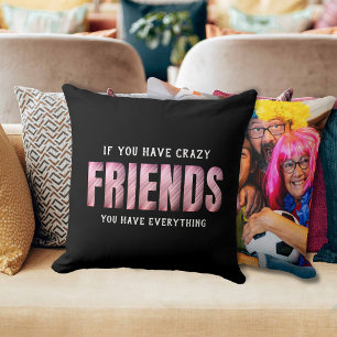 Best Friends Saying Photo Keepsake Throw Pillow