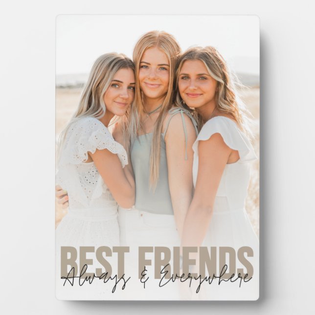 Best Friends Script Overlay Photo Plaque (Front)