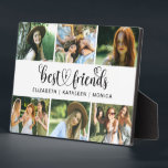 Best Friends Script Photo Collage Plaque<br><div class="desc">A best friends photo plaque with room for 6 photos. Decorated with the words,  best friends in a script font. Personalise it with photos of your friends and their names. Perfect for your BFF. Designed for you by Blackberry Boulevard.</div>