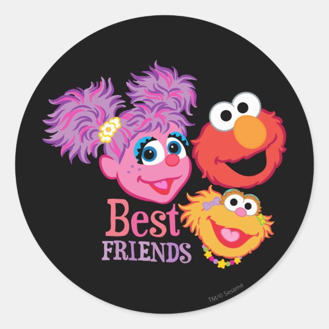 Best Friends Sesame Street Classic Round Sticker (Front)