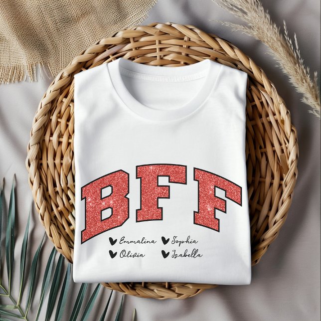 Best Friends Shirt, Custom BFF Valentine’s Day T-Shirt (BFF shirt, custom BFF shirt, personalized name shirt, Valentine’s Day shirt, friendship shirt)