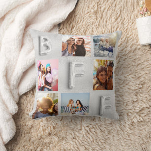 Best Friends silver photo collage bff besties Cushion