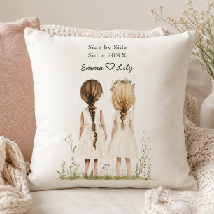 Best Friends Since Personalised Name Throw Pillow