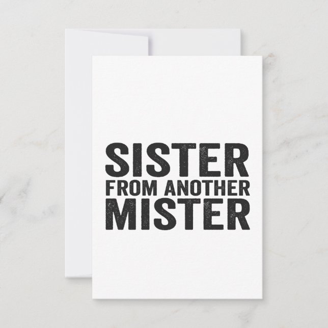 Best Friends Sister From Another Mister Funny BBF  Thank You Card (Front)