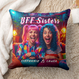 Best Friends Sisters Funny BFF Cushion