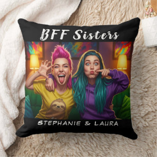 Best Friends Sisters Funny BFF  Cushion