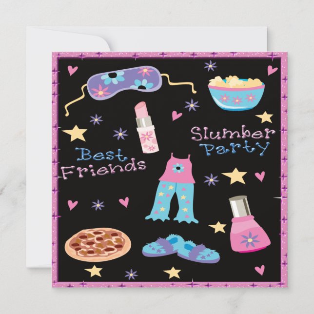 Best Friends Slumber Party Sleepover Invitation (Front)