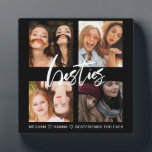 Best friends Square 4 Photos collage besties black Plaque<br><div class="desc">A great gift to celebrate your friendship! A black photo plaque with your favourite 4 photos,  personalised with your names.</div>