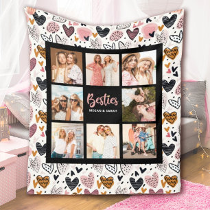 Best Friends Stylish BFF Friendship Photo Fleece Blanket