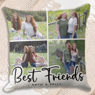 Best Friends Stylish Friendship Photo Collage Cushion