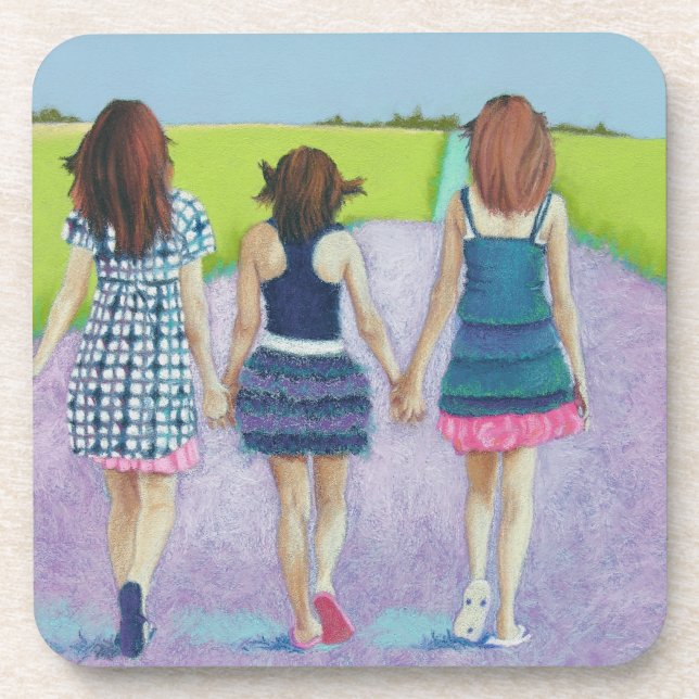 Best Friends - three girls Coaster (Front)