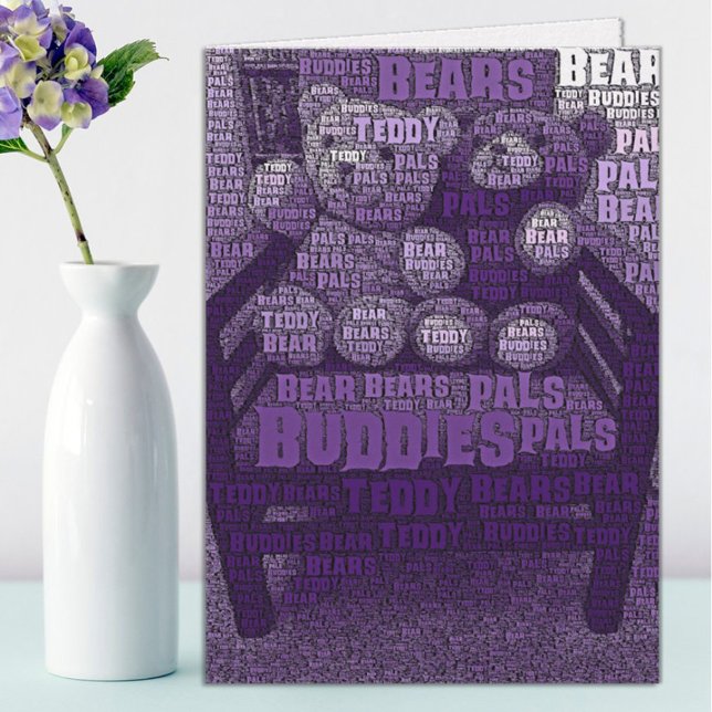 Best Friends Typography Happy Birthday Teddy Bears Card (Creator Uploaded)