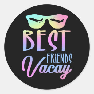 Best Friends Vacay Vacation Squad Group Cruise Dri Classic Round Sticker