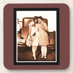 Best Friends Vintage Sepia Coaster