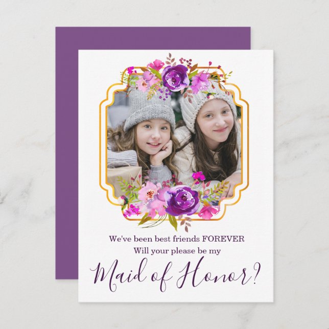 Best Friends Will You be My Maid of Honour Card (Front/Back)