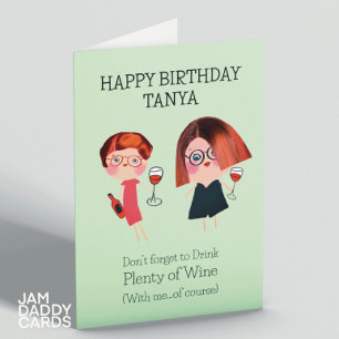 Best Friends & Wine Birthday  Card