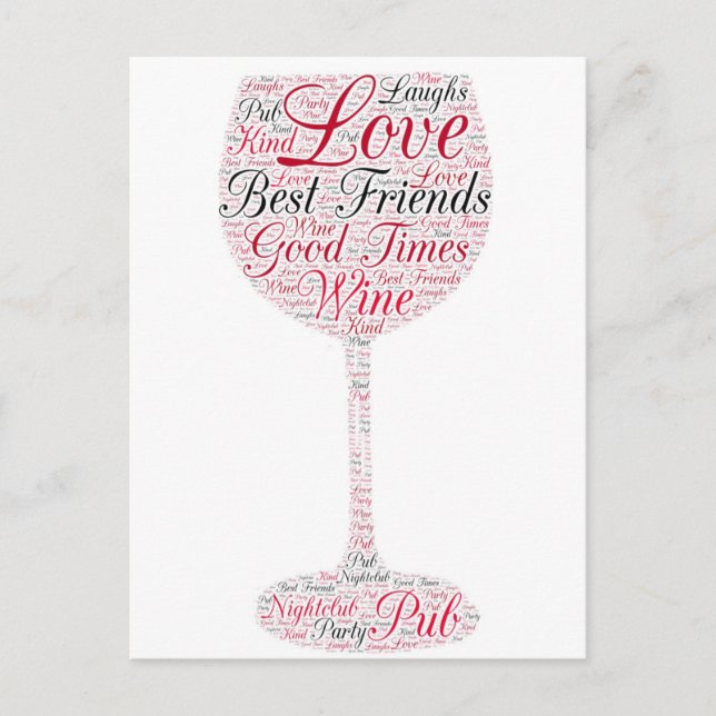 Best friends Wine Design Postcard (Front)