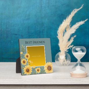 Best Friends Yellow Sunflowers Custom Photo Plaque