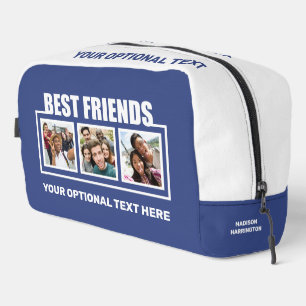 Best Friends your 3 photos, name, text & colour Dopp Kit