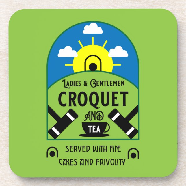 Best Funny Croquet Game Coaster (Front)